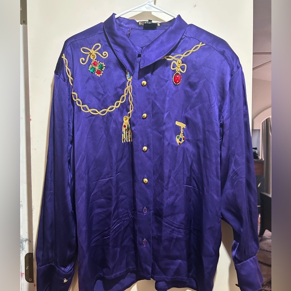 Vintage silk escada jewel blouse - Picture 3 of 3